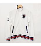 フィラ FILA ゴルフ GOLF スポーツウエア ジャケット ブルゾン ジップアップ スタンドカラー 白 紺 赤 ホワイト ネイビー レッド M