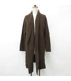 プラステ PLST ニット カーディガン ロング 長袖 ショールカラー 茶 ブラウン M