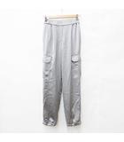 プラステ PLST パンツ カーゴパンツ ロング サテン ドロスト ゴム グレー S