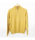 ユニクロ UNIQLO ニット セーター 長袖 ハーフジップ スタンドカラー カシミヤ 黄 イエロー M