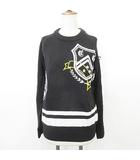 キャロウェイ CALLAWAY セーター ニット ゴルフ スポーツウェア 長袖 丸首 2023年モデル ウール 黒 白 ブラック ホワイト L