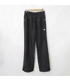 ディアドラ DIADORA スポーツウエア テニス パンツ ウインドパンツ 蓄熱 切替 テープ 刺繍 ドロスト 黒 ブラック L