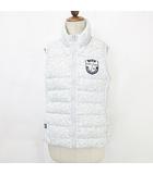 GOLF ゴルフ スポーツウエア ダウンベスト 総柄 カモフラ柄 ジップアップ スタンドカラー 軽量 グレー M