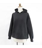 23区 オンワード樫山 パーカ プルオーバー 長袖 フード ドローコード ボンディング ブラック 黒 38