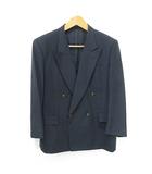 ジャケット テーラージャケット ピークドラペル ダブル 総裏 サイドベンツ ウール 紺 ネイビー 96 B4