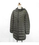 ユニクロ UNIQLO ダウンコート ジップアップ フード 軽量 ブラウン 茶 M