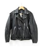 ザラ ZARA ライダースジャケット ダブル ジップアップ 黒 ブラック L