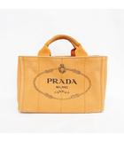 プラダ PRADA カナパ S ミニ トートバッグ キャンバス オレンジ ☆AA★