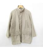 トロイブロス Troy Bros コート 中綿コート ジップアップ 比翼 スタンドカラー フード 別布 ベージュ L