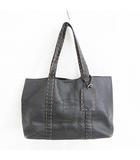  バッグ トートバッグ パンチング ステッチ レザー 黒 ブラック オレンジ