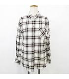 セオリー Theory シャツ ネルシャツ 長袖 チェック 綿 ベージュ 黒 ブラック S