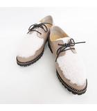 オデットエオディール Odette e Odile アローズ ローファー カジュアルシューズ スリッポン ファー ボア ブラウン ホワイト 22.5