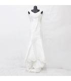  Jean Henry ドレス ウエディングドレス Aライン ロングトレーン 衣装 2次会 パーティー ペンタゴンネック Vバック 刺しゅう オフホワイト 5R