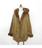 ミラショーン mila schon SPORTS コート リバーシブル ボア フード 茶 ブラウン 40