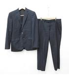 タカQ タカキュー TAKA-Q スーツ セットアップ テーラージャケット スラックス シングル 総裏 ウオッシャブル ストライプ 紺 ネイビー A6
