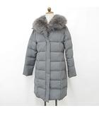 ビアッジョブルー Viaggio Blu コート ダウンコート ロング ファー衿 フォックス ジップアップ 比翼 グレー 2