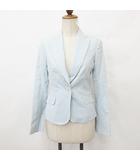 ザ・スーツカンパニー THE SUIT COMPANY she テーラードジャケット シングル ウール リネン 青 ブルー 36