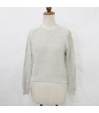 ニット セーター 長袖 丸首 綿 ベージュ 1