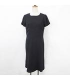 ワンピース 卒業式 入学式 半袖 丸首 ひざ丈 フレア 紺 ネイビー 9