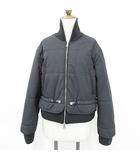 ジャケット ブルゾン ボンバージャケット 中綿ジャケット ジップアップ ブラック 黒 S