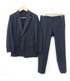 エルメス HERMES スーツ セットアップ ジャケット テーラード シングル 2B パンツ スラックス 裏無 ウール ネイビー 紺 46