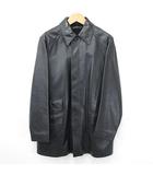 エルメス HERMES コート レザーコート ステンカラー シングル ライナー カーフレザー カシミア ブラック 黒 50 ☆AA★