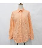 ギャップ GAP シャツ カジュアルシャツ ブラウス 長袖 麻 綿 オレンジ XS