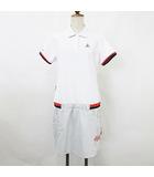 ルコックスポルティフ le coq sportif ワンピース ゴルフ ポロワンピ スポーツウェア 半袖 白 グレー ホワイト LL