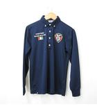 フィラ FILA GOLF ゴルフ スポーツウエア シャツ ポロシャツ 長袖 ボタンダウン チェック 紺 ネイビー M