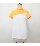 ニューバランス NEW BALANCE golf ゴルフ スポーツウエア シャツ 半袖 ハイネック モックネック 白 ホワイト オレンジ 1