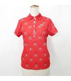 キャロウェイ CALLAWAY ゴルフ スポーツウエア シャツ ポロシャツ 半袖 総柄 トマト 速乾 赤 白 レッド ホワイト M