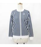 キャロウェイ CALLAWAY ゴルフ スポーツウエア ジャケット ブルゾン ジップアップ ストライプ 白 紺 ホワイト ネイビー M