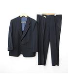 トラサルディ TRUSSARDI テーラーCashmere オーダースーツ セットアップ テーラージャケット シングル スラックス 背抜き 紺 ネイビー