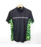 ダンスウィズドラゴン Dance With Dragon シャツ ゴルフ スポーツウェア  半袖 ハイネック モックネック 速乾 黒 緑 ブラック グリーン 3