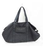  フィリップ パリ PHILIPPE PARIS ボストンバッグ トートバッグ スタッズ ロゴ レザー 巾着袋 ブラック 黒