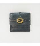 グッチ GUCCI 財布 二つ折り財布 115080-2888 レザー パンチング加工 ダブルホック GGロゴ ブラック 黒 ☆AA★