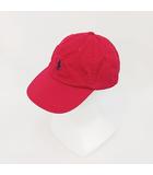 ポロ バイ ラルフローレン Polo by Ralph Lauren 帽子 キャップ コットン 刺繍 レッド 赤 ☆AA★