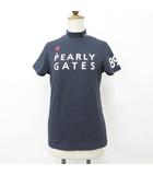 パーリーゲイツ PEARLY GATES ゴルフ スポーツウエア シャツ 半袖 ハイネック モックネック 紺 ネイビー 1