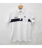 ルコックスポルティフ le coq sportif ゴルフ スポーツウエア ポロシャツ 半袖 白 黒 ホワイト ブラック M