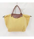 ロンシャン LONGCHAMP ル・プリアージュ ハンドバッグ 折りたたみ レザー イエロー 黄色 ブラウン