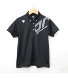 デサント DESCENTE ゴルフ スポーツウエア シャツ ポロシャツ 半袖 ボタンダウン 速乾 黒 ブラック M