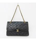 シャネル CHANEL ショルダーバッグ チェーン マトラッセ ココマーク レザー ブラック 黒 ☆AA★