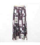 スカラー ScoLar イズスカラー is ScoLar スカート ギャザースカート ロング 総柄 プリント 総ゴム 553203 紫 パープル M