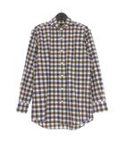 アクアスキュータム AQUASCUTUM スプレッドカラー チェックシャツ 長袖 M ネイビー/ブラウン 茶 紺  A9162306-36  国内正規