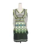 マメクロゴウチ  Mame Kurogouchi 22AW Fair Isle Knitted Dress フェアアイルニットドレス ワンピース 長袖 1 ブラック 黒 MM22FW-KN027