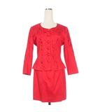 ケンゾー KENZO 赤タグ 刺繍 セットアップ スカートスーツ M レッド 赤 D-0S1195