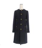 マディソンブルー MADISONBLUE TWEED NOCOLLAR LONG JACKET ツイード ノーカラーコート ジャケット 01(S) ネイビー 紺 MB184-1004