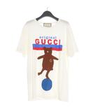 グッチ GUCCI ベアーパッチ オーバーサイズ Tシャツ カットソー 半袖 S ホワイト 白 615044 国内正規