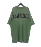 バレンシアガ BALENCIAGA 23SS Tape Type テープタイプロゴ Tシャツ カットソー 半袖 M グリーン 緑 739784 TQVQ8 国内正規