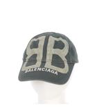 バレンシアガ BALENCIAGA BBスプレイド ペイント キャップ 帽子 L ブルーグレー 673321 国内正規
